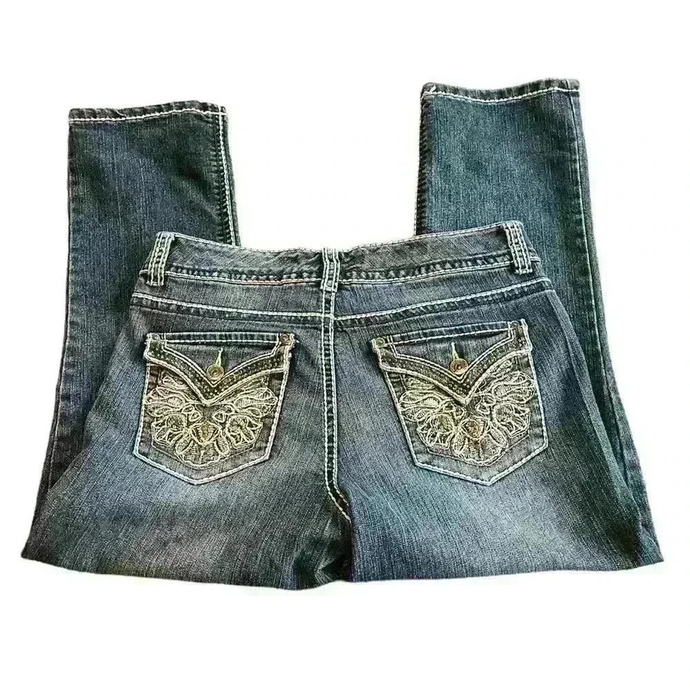 Nine West Jeans Date Night Fit Missy 8/29, EUC, Thick Stitch, Embroidered Pocket